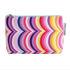 2 For $25 | NWOT Clinique by Kapitza Multi-Color Curved Lines Makeup Bag
